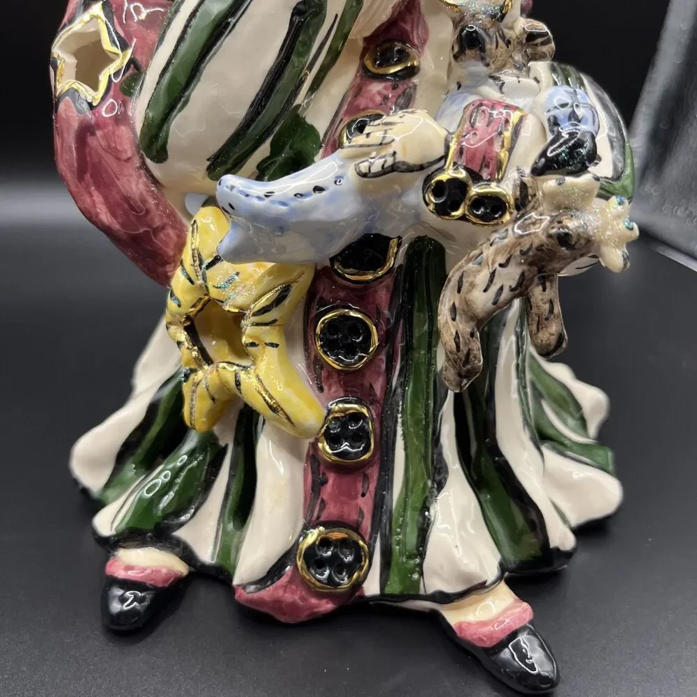 VNTG Blue Sky Clayworks Heather Goldminc Santa Claus figurine candle topper -New